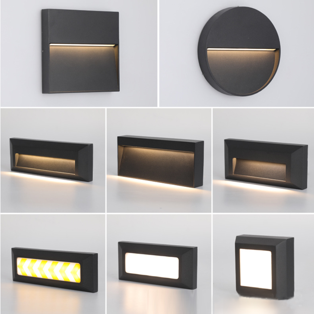 Home Security Yard Sign - โคมไฟติดผนัง LED สำหรับภายนอกอาคาร แบบติดตั้งบนพื้นผิว สำหรับระเบียง ทางเดิน