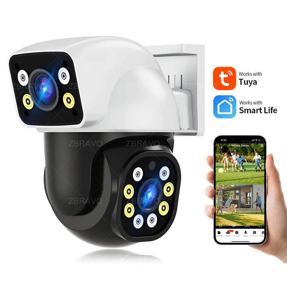 Alarm Siren Outdoor - สมาร์ทไลฟ์ 8MP WiFi Tuya กล้องกลางแจ้งมินิไอพีหน้าจอคู่ 4MP