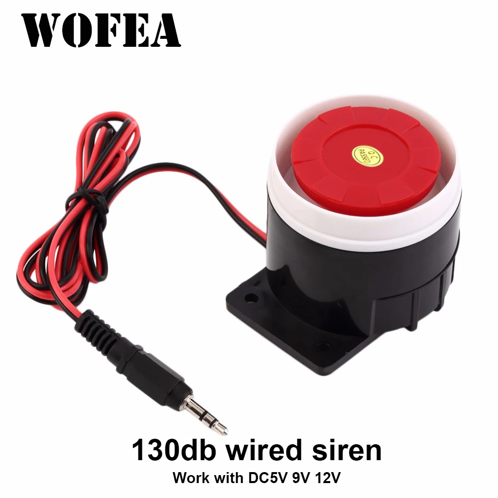 Alarm Siren Outdoor - ไซเรนเสียงเตือนภัยแบบมีสาย WOFEA 130 เดซิเบล สำหรับระบบเตือนภัย ใช้ได้กับไฟ