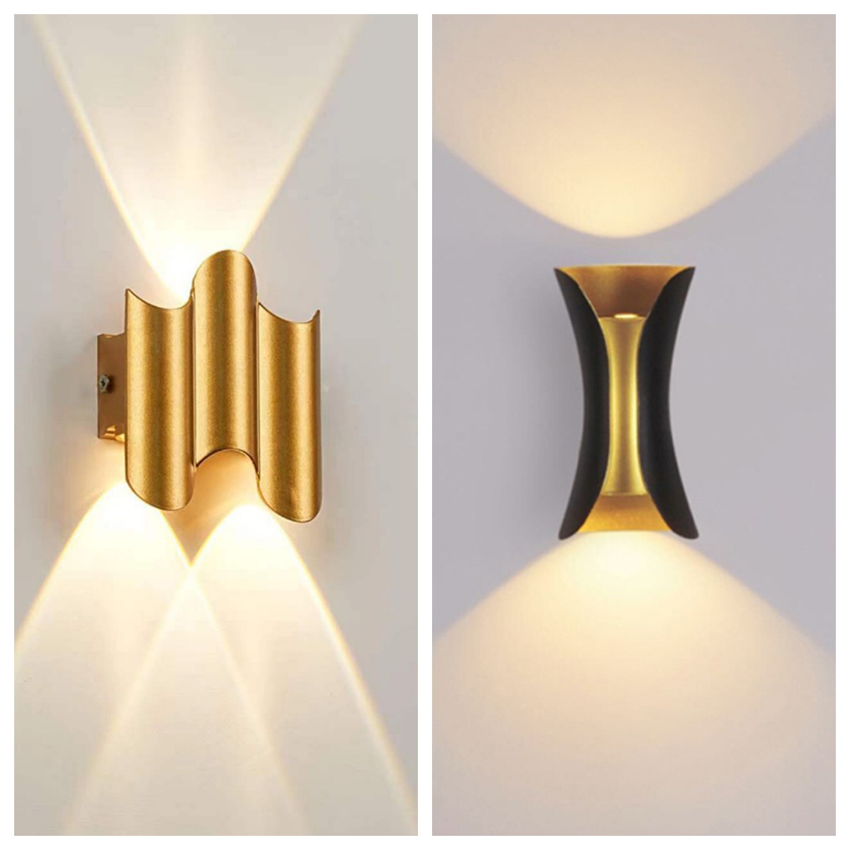 Home Security Yard Sign - อลูมิเนียม Golden Body LED โคมไฟติดผนังกันน้ํากลางแจ้ง IP65