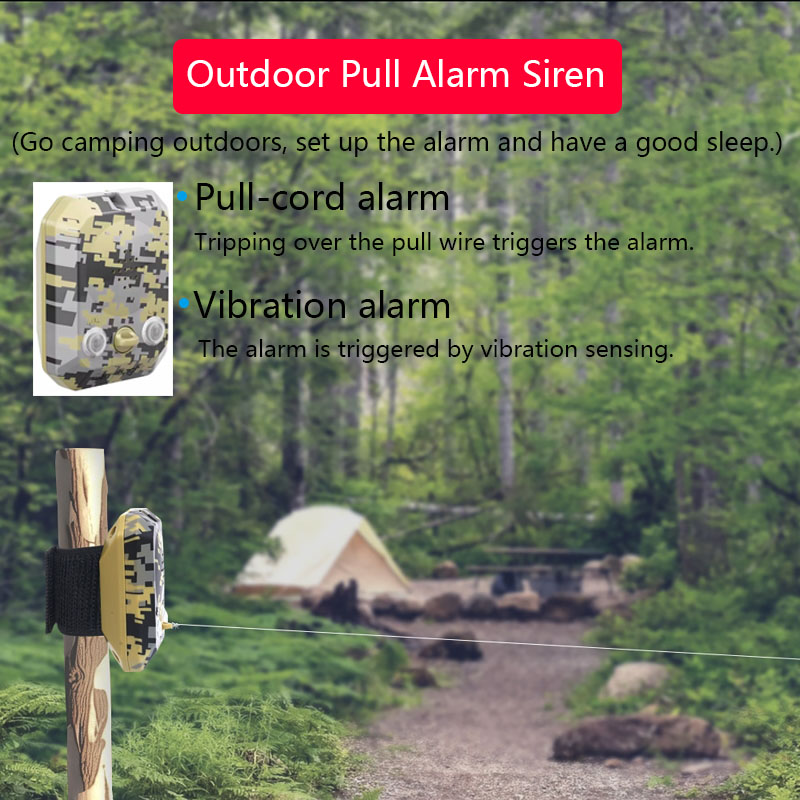 Alarm Siren Outdoor - ไซเรนพกพาสำหรับกิจกรรมกลางแจ้ง ไซเรนสั่นสะเทือนสำหรับตั้งแคมป์และเดินทาง อุปกรณ์เตือนภัยแบบใช้สาย ระบบเตือนภัยเพื่อความปลอดภัย
