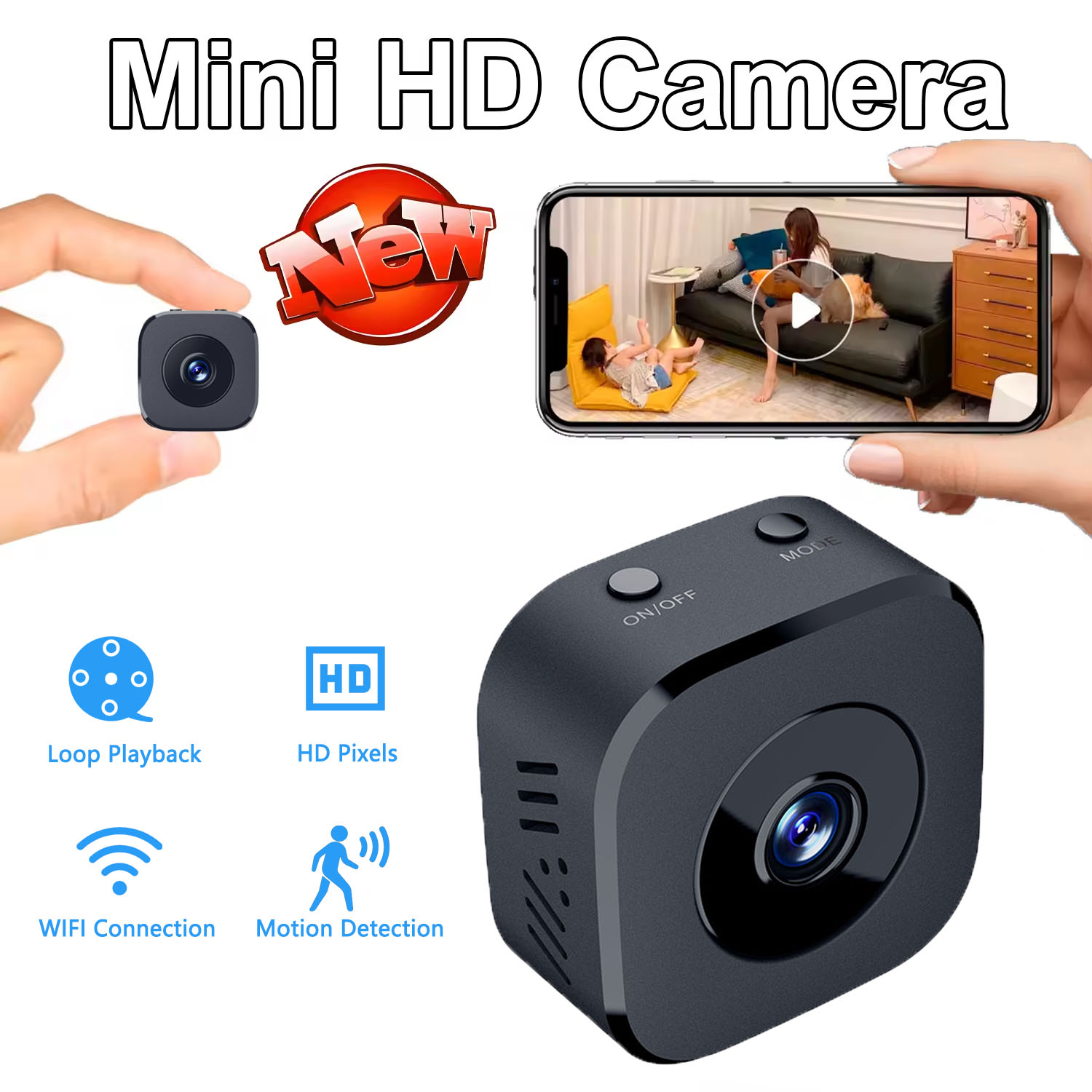 Home Security Lidar - กล้องรักษาความปลอดภัย 4K มินิ ภาพสีเต็มรูปแบบ มองเห็นในเวลากลางคืน ความคมชัดสูง
