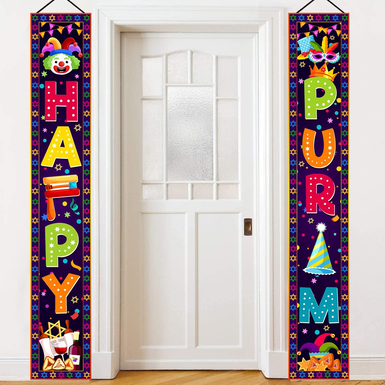 Home Security Yard Sign - Happy Purim ตกแต่ง Porch ป้ายแบนเนอร์ Purim