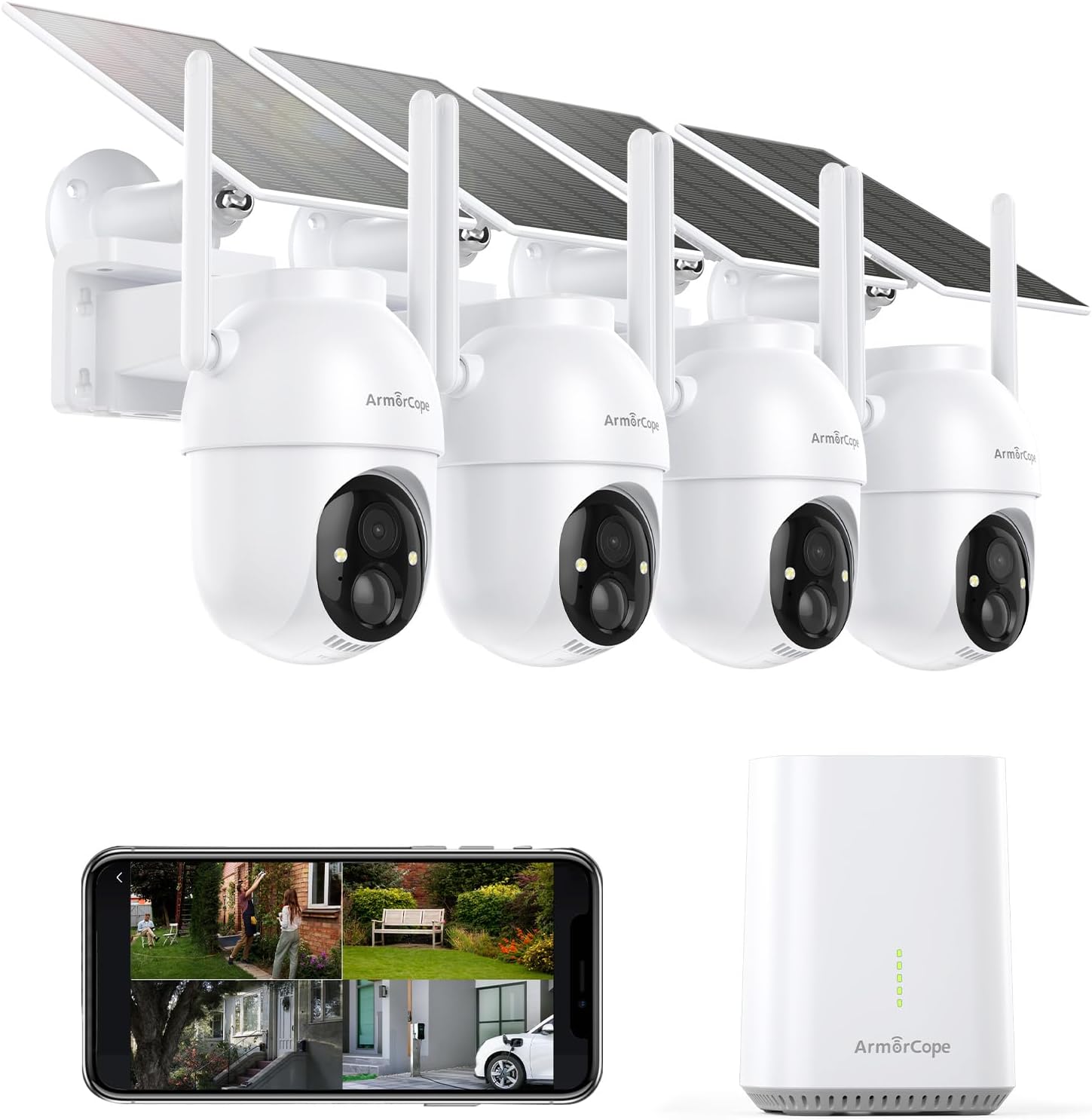 Home Security No Subscription - กล้องวงจรปิดไร้สายสำหรับภายนอกอาคาร ชุด 4 กล้อง ไม่ต้องสมัครสมาชิก 360