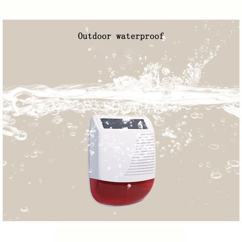 Alarm Siren Outdoor - สัญญาณเตือนภัยแบบไร้สาย 433MHz สำหรับภายนอกอาคาร กันน้ำ พร้อมเสียงและภาพเตือน ชาร์จพลังงานแสงอาทิตย์