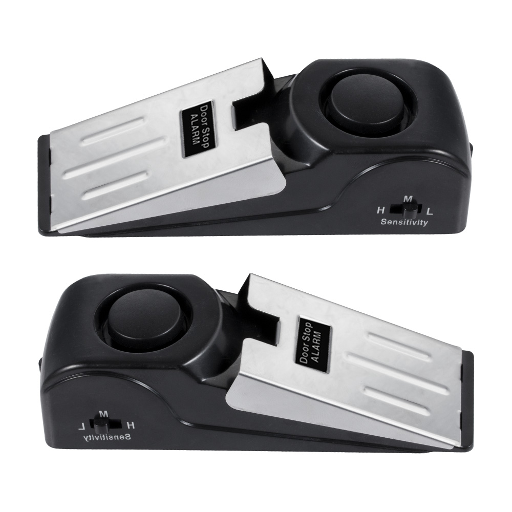 Door Wedge Alarm - 2pcs ประตูหยุดนาฬิกาปลุกสําหรับ Home Hotel 120dB เสียงดังประตู