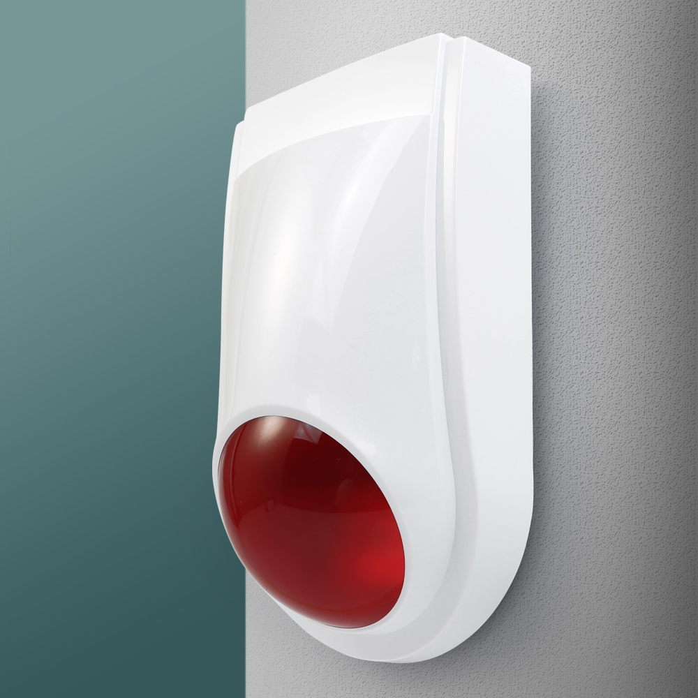 Alarm Siren Outdoor - ไซเรนแฟลชไร้สาย E6 กลางแจ้งและในร่มไฟ LED สีแดง 120dB