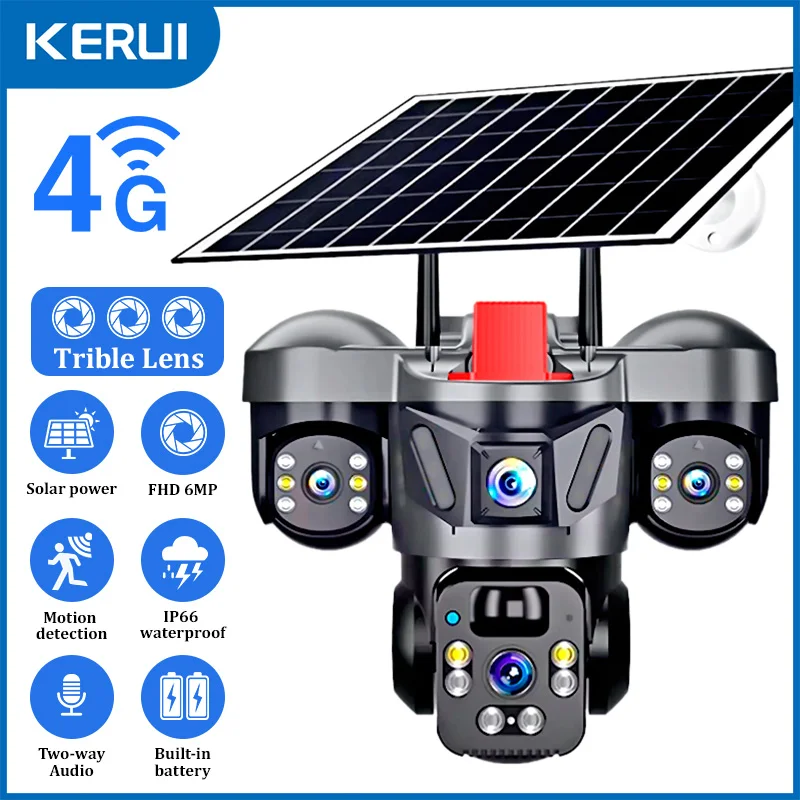 Alarm Siren Outdoor - กล้องวงจรปิด KERUI Outdoor PTZ 6MP 4G