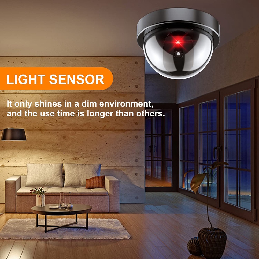 Home Security Cameras Wireless - กล้องรักษาความปลอดภัยจำลอง A55T, กล้องปลอมพร้อมไฟ LED สีแดง, ระบบเฝ้าระวังไร้สายที่สมจริงสำหรับบ้านและนอกบ้าน