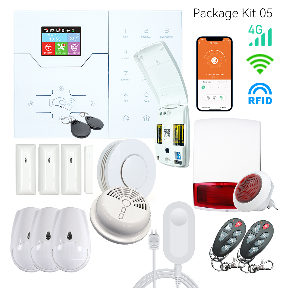 Home Security No Subscription - ระบบเตือนภัยบ้านอัจฉริยะ HA-VGW, ระบบความปลอดภัย 4G WiFi ควบคุมผ่านแอปฟรี