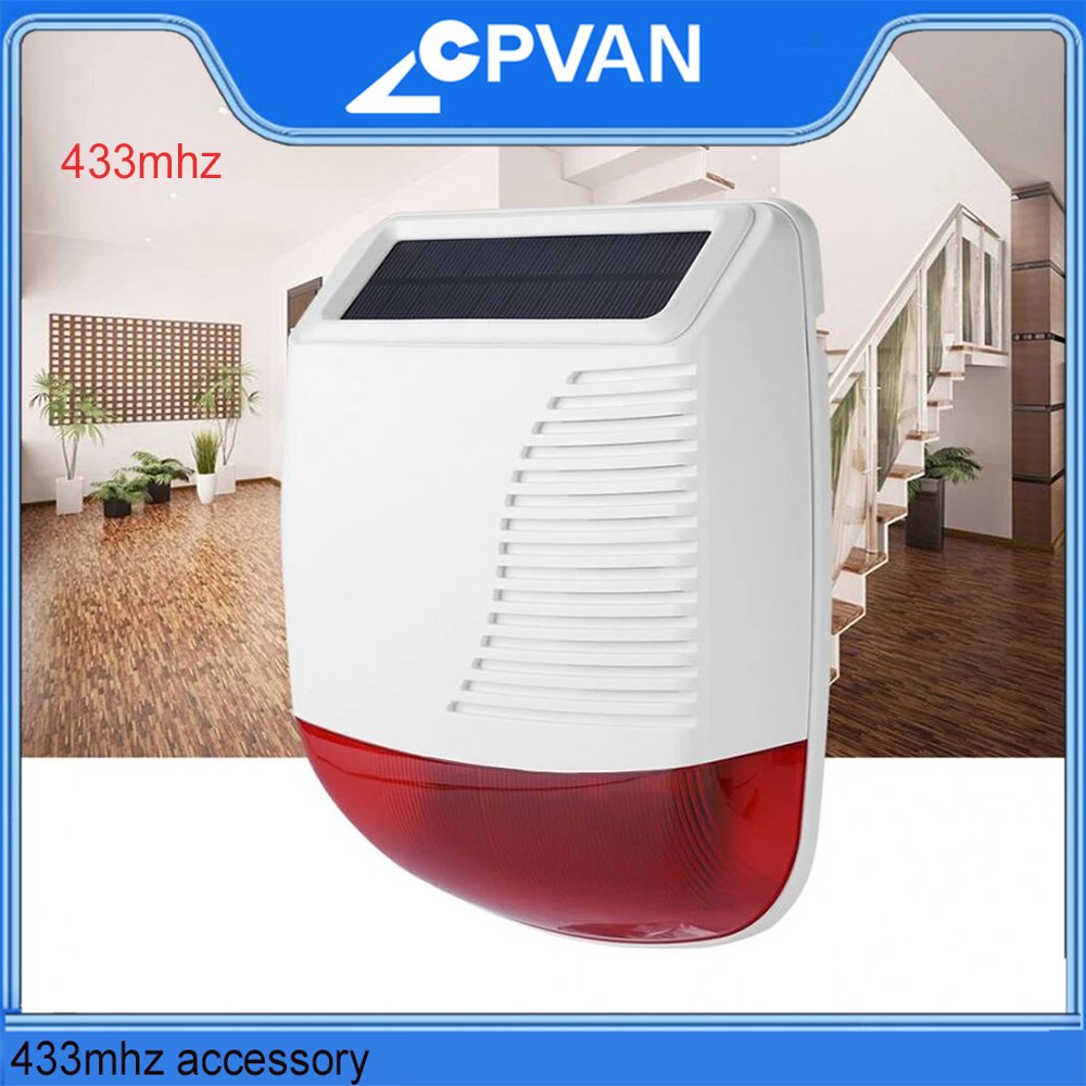 Alarm Siren Outdoor - CPVAN ไซเรนไร้สายกลางแจ้ง 110dB เสียงสําหรับ Home Security
