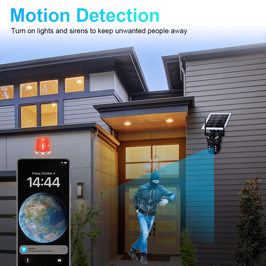 กล้องวงจรปิด KERUI 6MP 4G SIM  - Alarm Siren Outdoor บทวิจารณ์และราคา