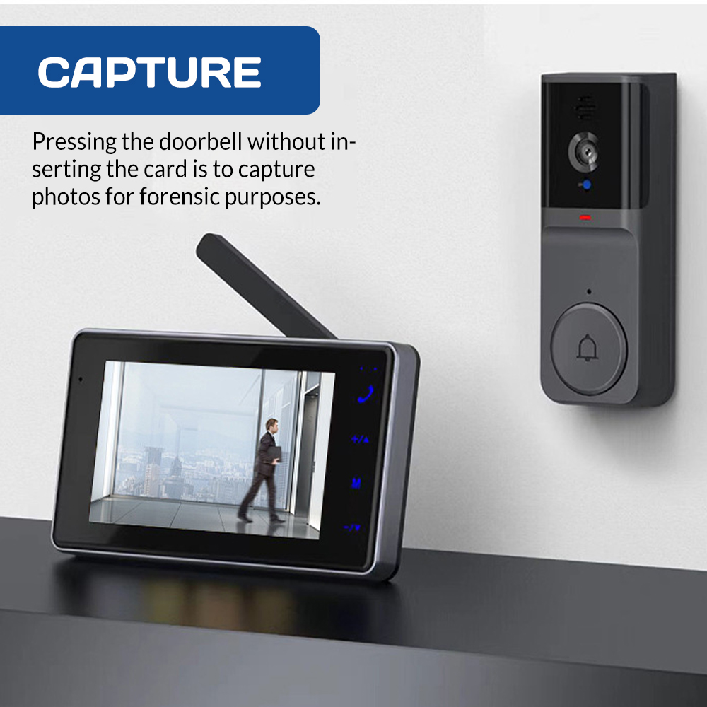 หน้าจอ HD IPS ขนาด 4.3 นิ้ว กร - Home Security Doorbell Camera บทวิจารณ์และราคา