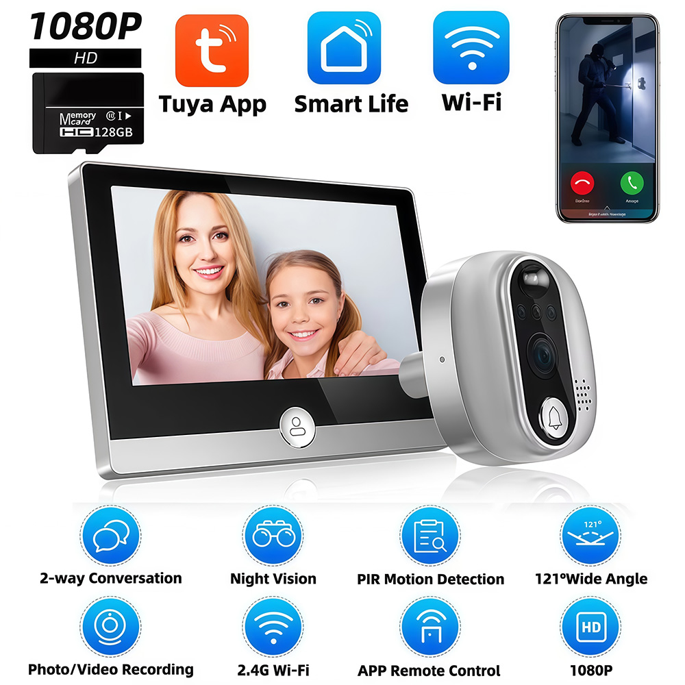Tuya 1080P WiFi ประตู Bell กล้ - Home Security Doorbell Camera บทวิจารณ์และราคา