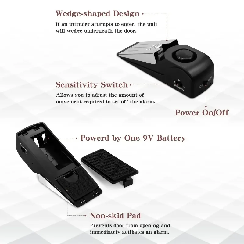 ZEXEF mini การรักษาความปลอดภัย - Door Wedge Alarm บทวิจารณ์และราคา