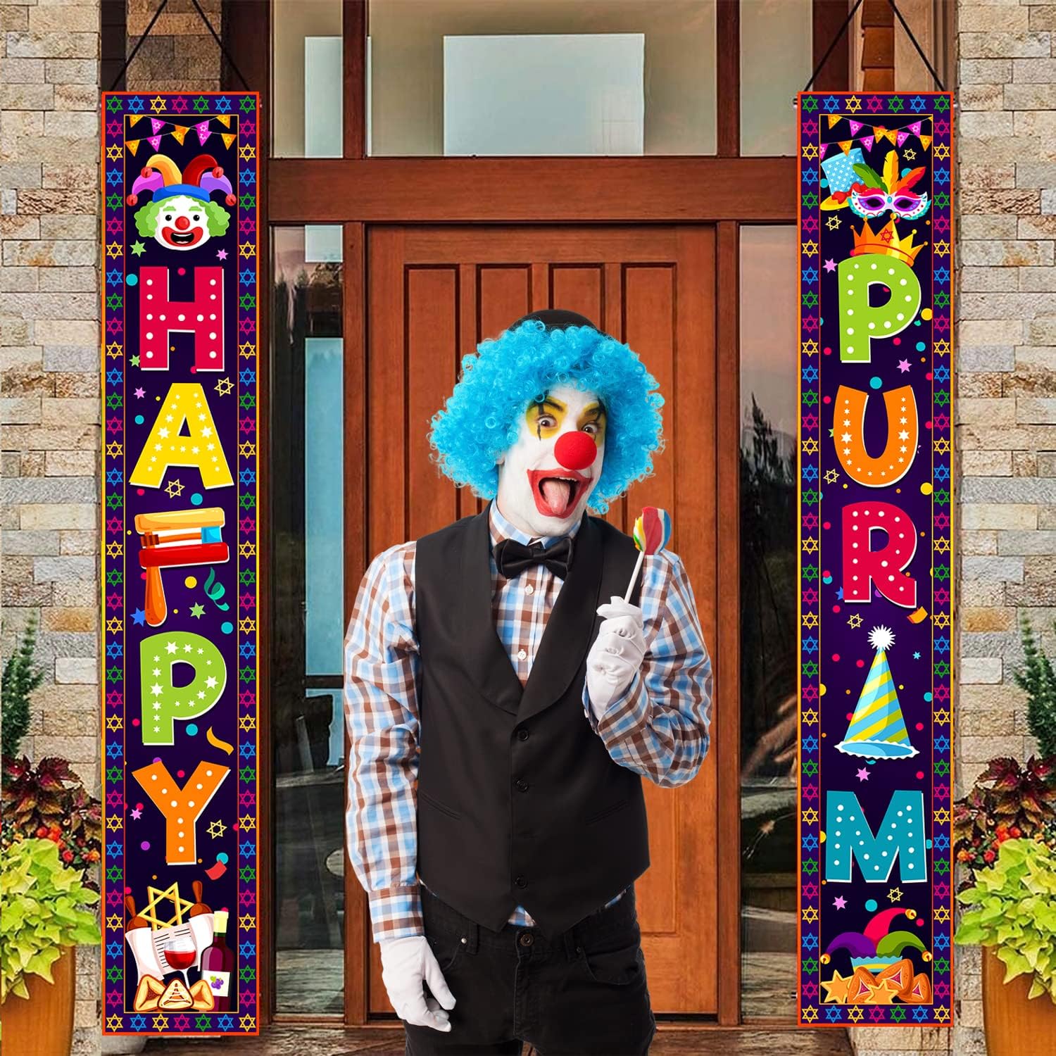 Happy Purim ตกแต่ง Porch ป้ายแ - Home Security Yard Sign บทวิจารณ์และราคา