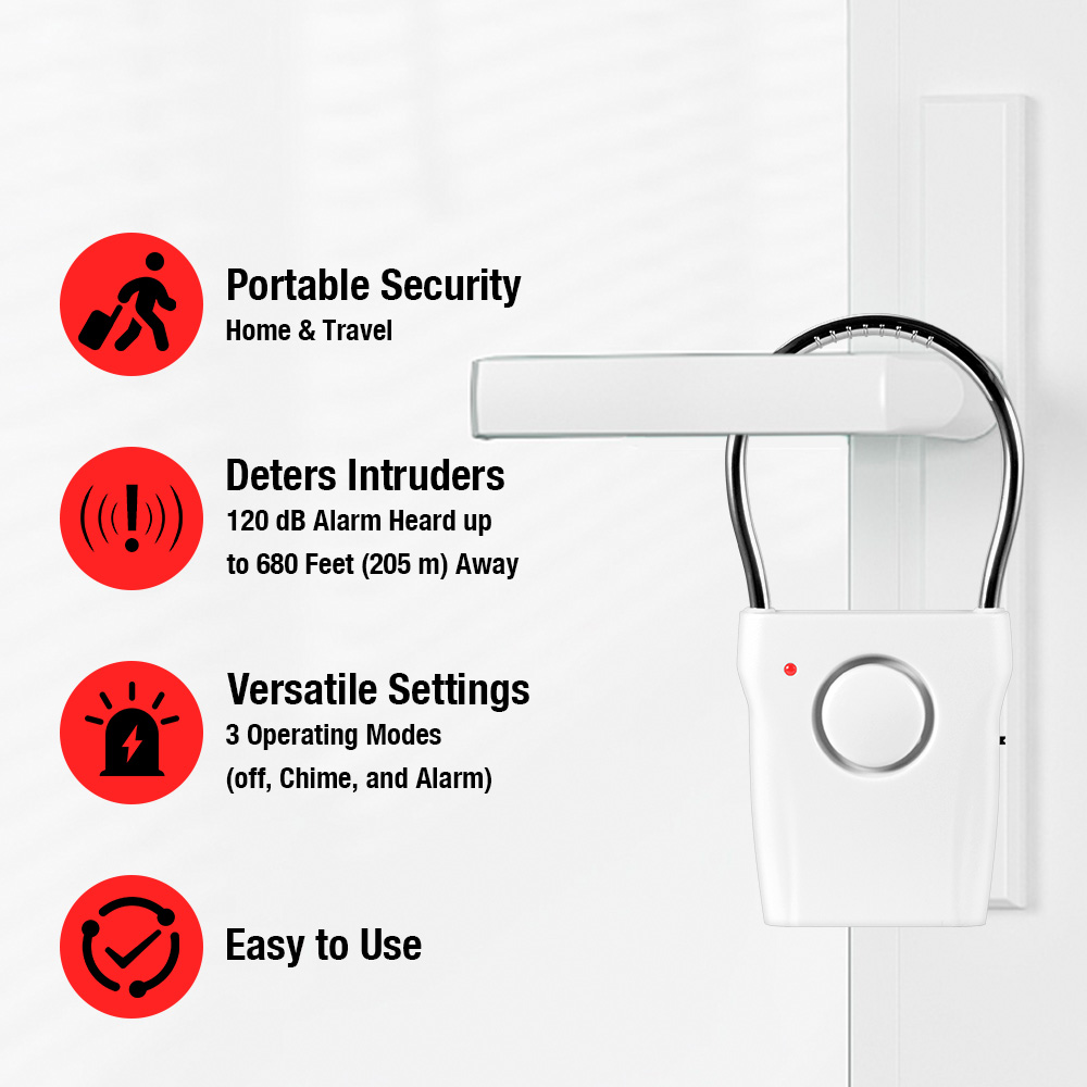 สัญญาณเตือนมือจับประตู 120dB พ - Door Wedge Alarm บทวิจารณ์และราคา