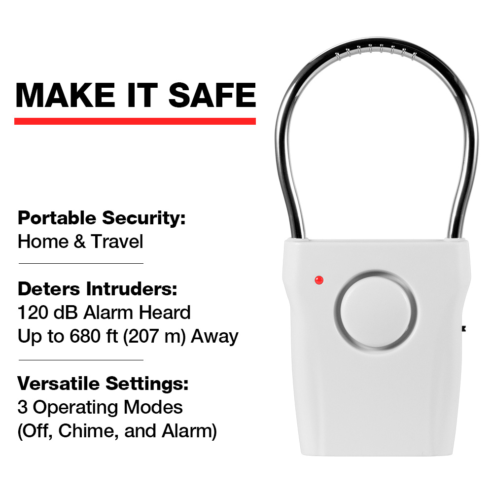 สัญญาณเตือนมือจับประตู 120dB พ - Door Wedge Alarm บทวิจารณ์และราคา