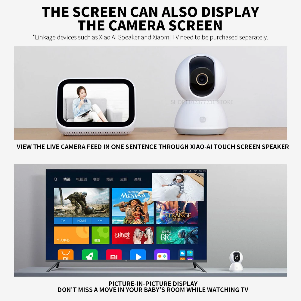 เสี่ยวหมี่ 360 °   กล้องวงจรปิ - Home Security Xiaomi บทวิจารณ์และราคา