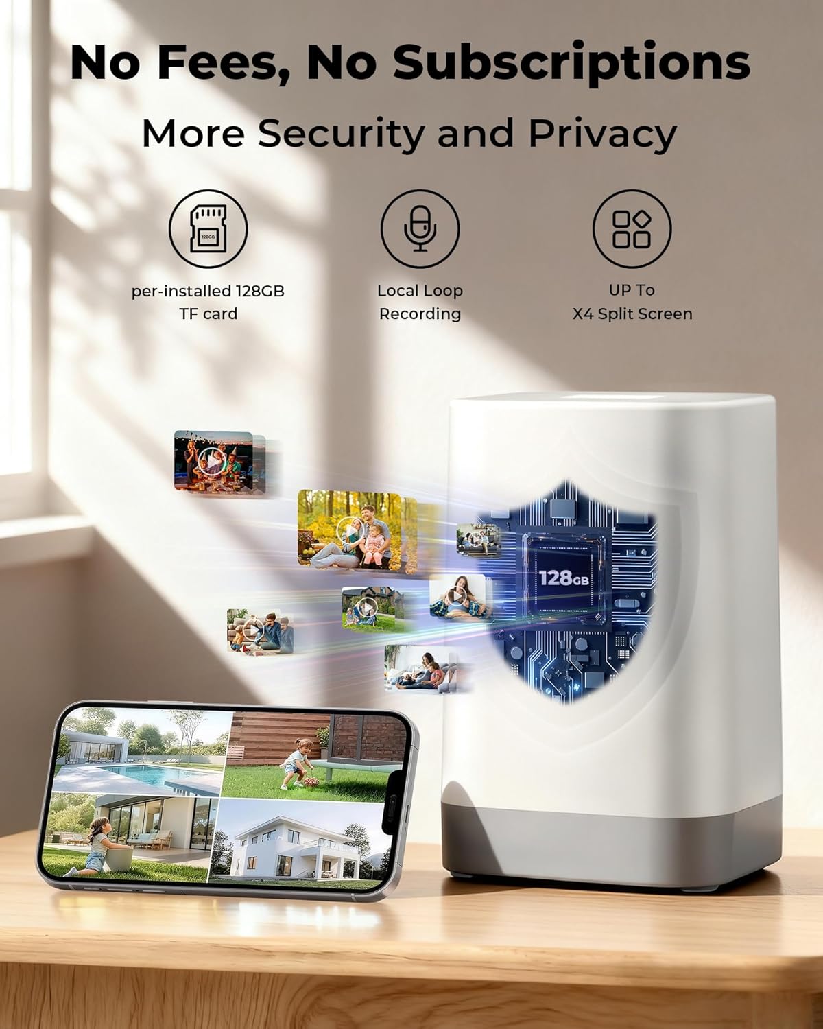 กล้องวงจรปิดไร้สายพลังงานแสงอา - Home Security No Subscription บทวิจารณ์และราคา