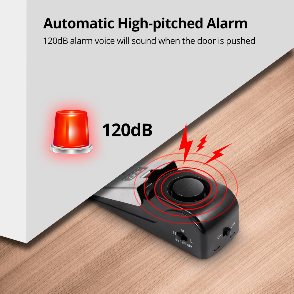สัญญาณกันขโมยไร้สายสำหรับประตู - Door Wedge Alarm บทวิจารณ์และราคา